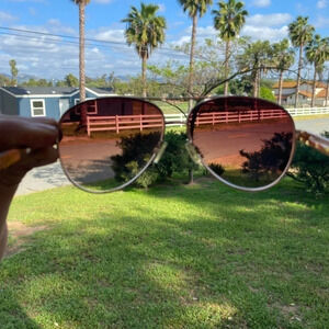 Tahari gold and brown mirrored aviator sunglasses